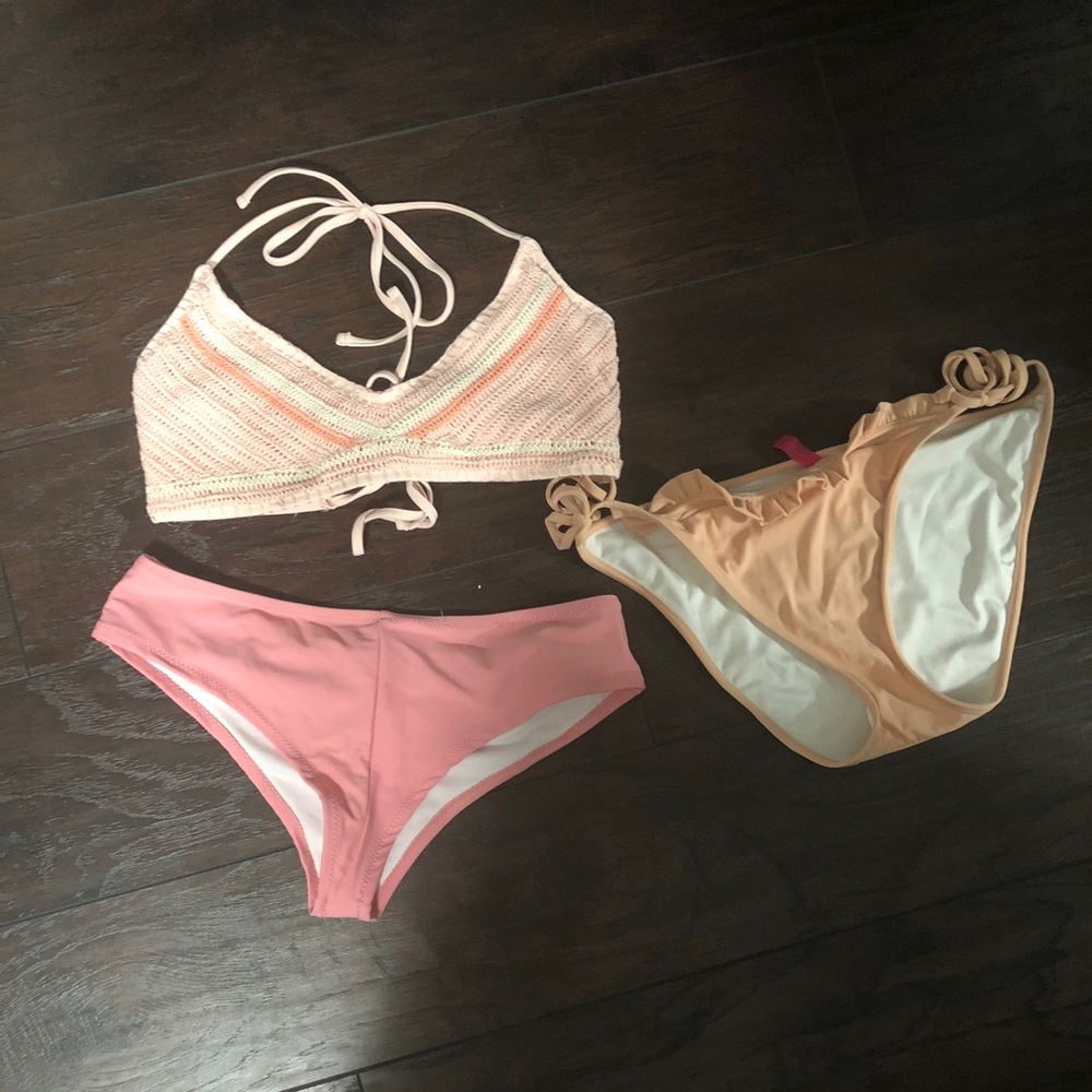 Peach Bikini, two matching bottoms